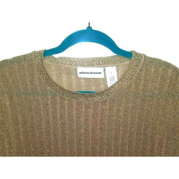 womens Sparkly Gold Top Party/cocktail pullover Sz L Holidays Christmas RELAXED - Picture 3 of 11